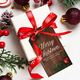 会社エレガントメリークリスマスモダンカスタム木材 ギフトタグ