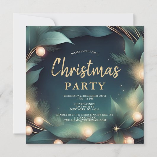会社エレガントモダンのクリスマスパーティー 招待状 (正面)