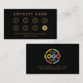 会社エレガントモダンのビジネスロゴブラックと金ゴールド ロイヤリティカード (正面/裏面)