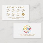 会社エレガントモダンのロゴ白と金ゴールド ロイヤリティカード (正面/裏面)