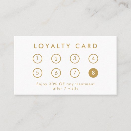 会社エレガントモダンのロゴ白と金ゴールド ロイヤリティカード (正面)