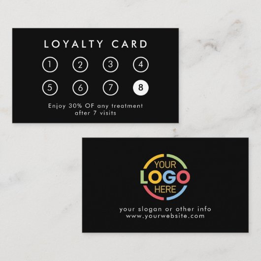 会社エレガントモダンのロゴ黒と白 ロイヤリティカード (正面/裏面)