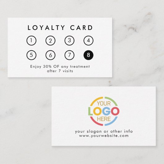 会社エレガントモダンロゴ白黒 ロイヤリティカード (正面/裏面)