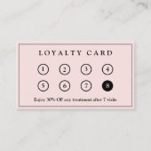 会社エレガントモダンロゴ赤面ピンク ロイヤリティカード (正面)