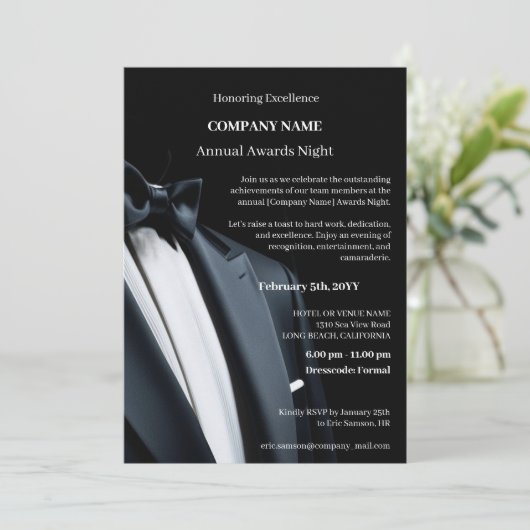 会社エレガント事業賞のガラ・ナイト 招待状 (スタンド正面)