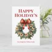 会社エレガント名付きビジネス・ホリデー・カード シーズンカード (スタンド正面)