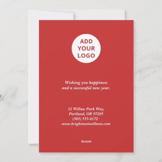 会社エレガント名付きビジネス・ホリデー・カード シーズンカード (裏面)