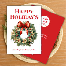 会社エレガント名付きビジネス・ホリデー・カード