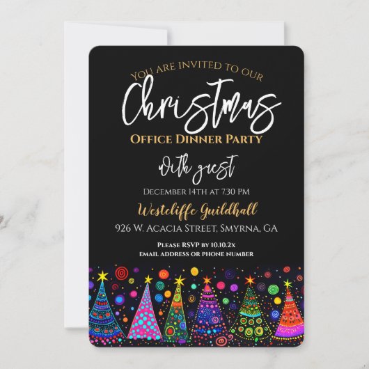 会社オフィスクリスマスツリーパーティー 招待状 (正面)