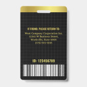 会社オフィス従業員カスタムフォトバーコードロゴ バッジ (裏面)