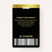 会社オフィス従業員カスタムフォトバーコードロゴ バッジ (裏面)