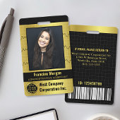 会社オフィス従業員カスタムフォトバーコードロゴ バッジ