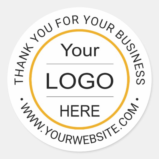 会社カスタマイズのロゴ「お忙しいところどうもありがとう」 ラウンドシール (正面)