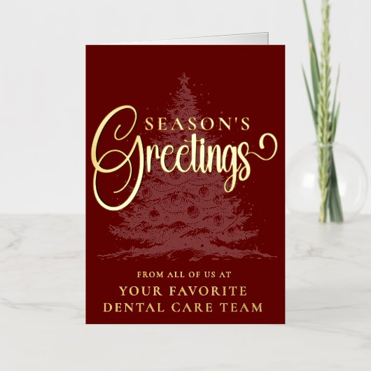 会社カスタマイズプロフェッショナルビジネスのクリスマス 箔シーズンカード (正面)