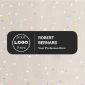 会社カスタムのビジネスモダンロゴ白黒 名札