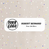 会社カスタムのロゴとタイトルモダンホワイト 名札