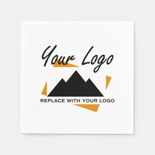 会社カスタムのロゴを追加するデザイン スタンダードカクテルナプキン (正面)
