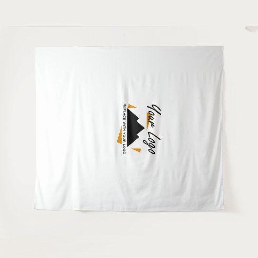 会社カスタムのロゴを追加するデザイン タペストリー (正面(横))