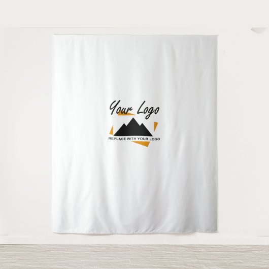 会社カスタムのロゴを追加するデザイン タペストリー (正面)