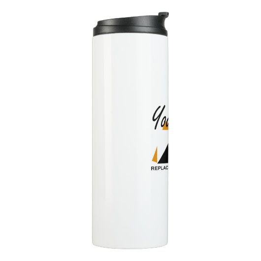 会社カスタムのロゴを追加するデザイン タンブラー (回転左)