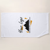 会社カスタムのロゴを追加するデザイン ビーチタオル (正面)