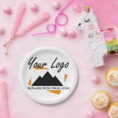 会社カスタムのロゴを追加するデザイン ペーパープレート (パーティー)