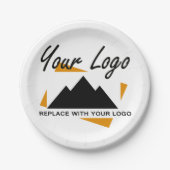 会社カスタムのロゴを追加するデザイン ペーパープレート (正面)