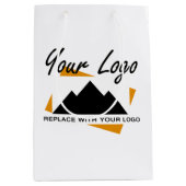 会社カスタムのロゴを追加するデザイン ミディアムペーパーバッグ (正面)