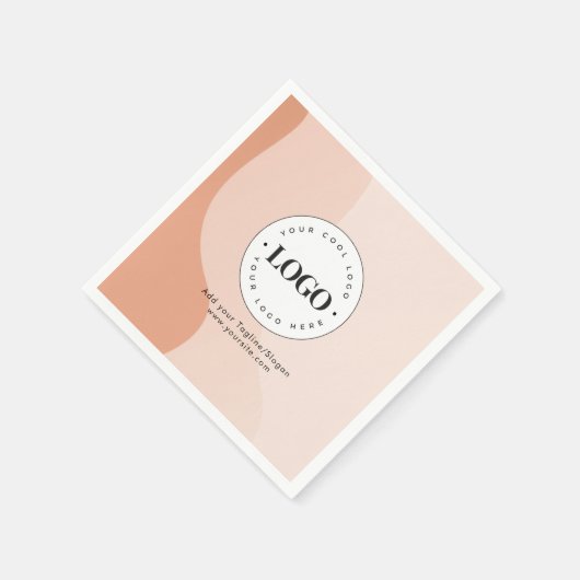 会社カスタムのロゴピーチボホウェーブズ スタンダードカクテルナプキン (角)