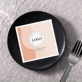 会社カスタムのロゴピーチボホウェーブズ スタンダードカクテルナプキン