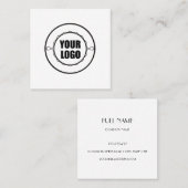 会社カスタムのロゴ、プロフェッショナル、白 スクエア名刺 (正面/裏面)