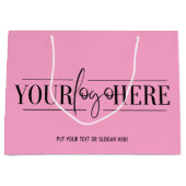 会社カスタムのロゴQRコードの追加 ラージペーパーバッグ (正面)