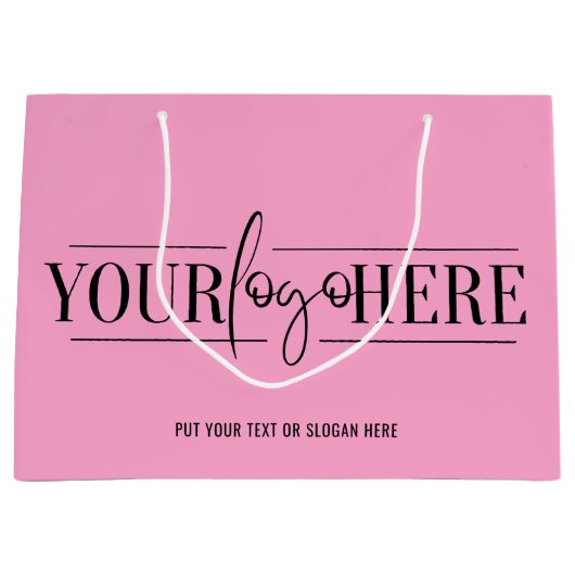 会社カスタムのロゴQRコードの追加 ラージペーパーバッグ (正面)