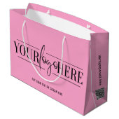 会社カスタムのロゴQRコードの追加 ラージペーパーバッグ (裏面アングル)