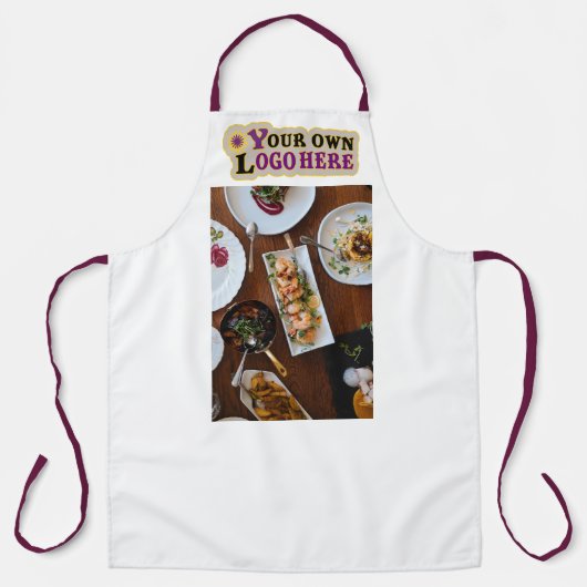 会社カスタムの写真とビジネスのロゴ エプロン (正面)