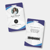 会社カスタムの写真ロゴバーコードセキュリティID バッジ (表裏)