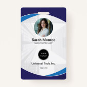 会社カスタムの写真ロゴバーコードセキュリティID バッジ (正面)