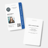 会社カスタムのQRコードフォト従業員ID バッジ (正面&裏面)