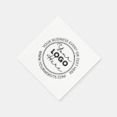 会社カスタムまたはビジネスイベントのロゴホワイト スタンダードカクテルナプキン (角)