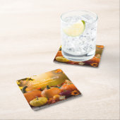 会社カスタムハッピーサンクスギビングカボチャパーティー スクエアペーパーコースター (インサイチュ)