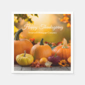 会社カスタムハッピーサンクスギビングカボチャパーティー スタンダードカクテルナプキン (正面)