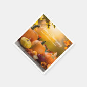 会社カスタムハッピーサンクスギビングカボチャパーティー スタンダードカクテルナプキン (角)