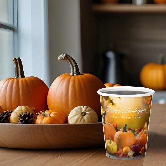 会社カスタムハッピーサンクスギビングカボチャパーティー 紙コップ