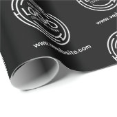 会社カスタムブランドのブラックビジネスロゴ ラッピングペーパー (ロールコーナー)