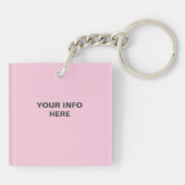 会社カスタムプロフェッショナルビジネスロゴピンク キーホルダー (裏面)