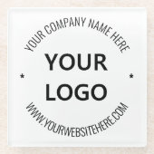 会社カスタムロゴと文字ガラスのコースターギフト ガラスコースター (正面)