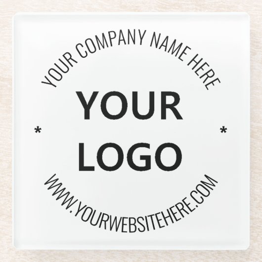 会社カスタムロゴと文字ガラスのコースターギフト ガラスコースター (正面)