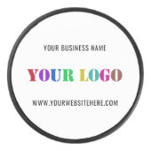 会社カスタムロゴと文字ホッケーパックテンプレート アイスホッケーパック (正面)