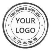 会社カスタムロゴと文字ホッケーパックテンプレート アイスホッケーパック (正面)