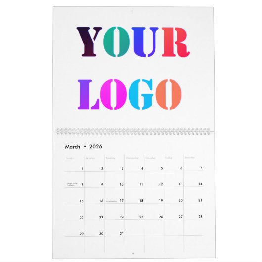 会社カスタムロゴのビジネス促進カレンダー カレンダー (3月 2026)